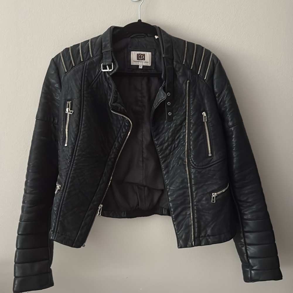 Vegan leather moto jacket size S
